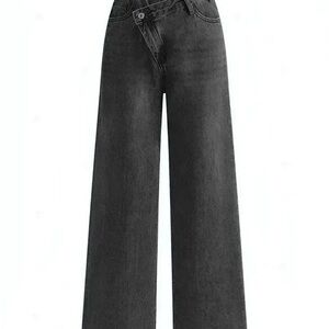 Commense Charcoal Wide-Leg Jeans